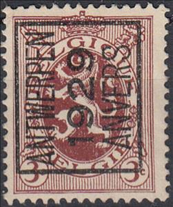 Stamp, Precancel on Heraldic Lion -  type b 1, Belgium,  , Coats of Arms, Heraldic Animals, Лев