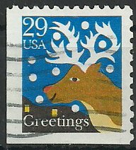 Stamp, Red-Nosed Reindeer, United States of America,  , Christmas
