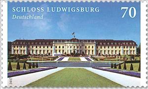 Stamp, Ludwigsburg Palace, Germany, Federal Republic,  , Buildings, Palaces