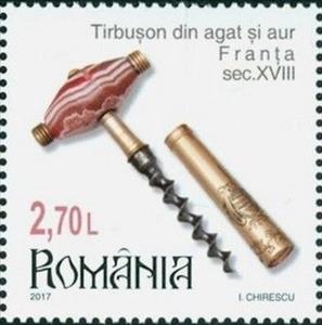 Stamp, Gold and agate corkscrew (18th cent.), Romania,  , Tools