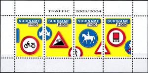 Souvenir Sheet, Traffic Safety, Suriname,  , Road Signs