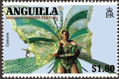 Stamp, Woman in butterfly costume, Anguilla,  , Festivals