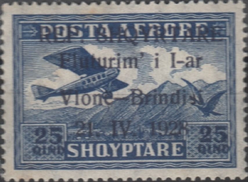 Airplane Crossing Mountains, overprinted