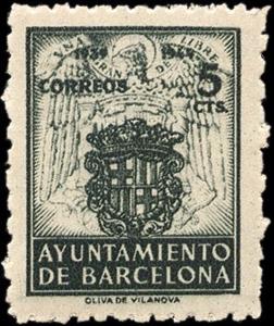 Stamp, Escudos nacional y de la ciudad, Spain,  