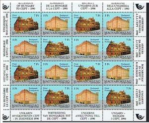 Mini Sheet, Post palaces Budapest, Pecs, Hungary,  , Postal Services