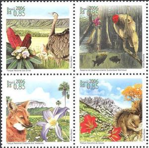 Se-tenant, National Parks and Reserves, Brazil,  , National Parks