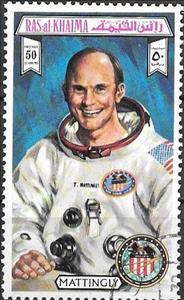 Stamp, Thomas K. Mattingly, Ras al Khaimah,  , Astronauts, Seals (Emblems)
