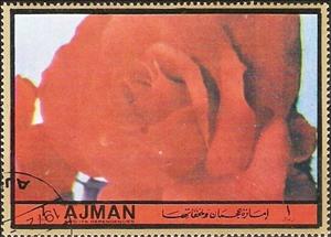 Stamp, Gay lady, Ajman,  , Flowers, Roses