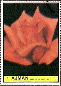 Stamp, Chantre, Ajman,  , Flowers, Roses