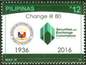 Stamp, 80th anniv. of Security and Exchange Commission, Philippines,  