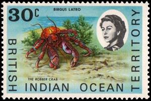 Stamp, Robber Crab, British Indian Ocean Territory,  , Animals (Fauna), Crabs, Crustaceans, Sea Life