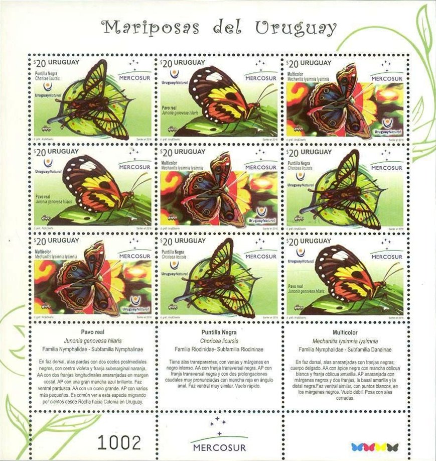 Butterflies of Uruguay Minisheet