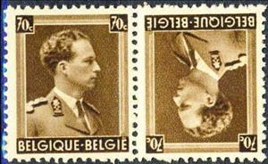 Se-tenant, King Leopold III Open collar., Belgium,  , Famous People, Heads of State, Kings, Men, Royalty, Uniforms