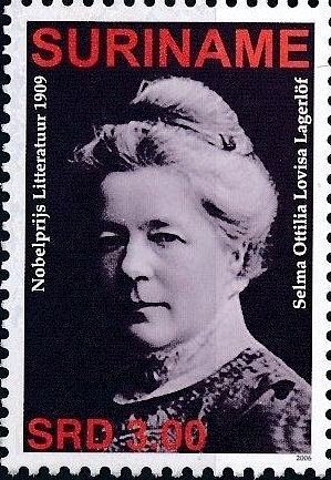 Stamp, Selma Lagerlöf, Suriname,  , Famous People, Nobel Laureates