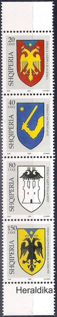 Se-tenant, Coat of Arms, Albania,  , Coats of Arms