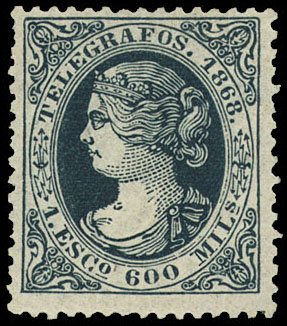 Stamp, Isabel II, Spain,  , Crowns and Coronets, Famous People, Heads of State, Queens, Royalty, Women
