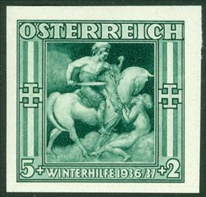 Stamp, Saint Martin sharing his cloak with a poor, Austria,  