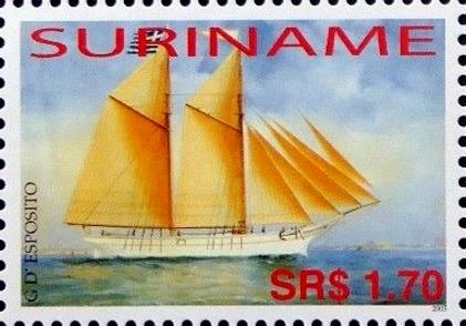 Stamp, GD Esposito, Suriname,  , Sailing Ships, Ships