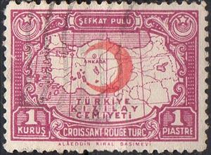 Stamp, Map of Turkey, violet, Turkey,  , Maps