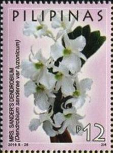 Stamp, Mrs. Sander's Dendrobium (Dendrobium sanderae), Philippines,  , Flowers, Orchids, Plants (Flora)
