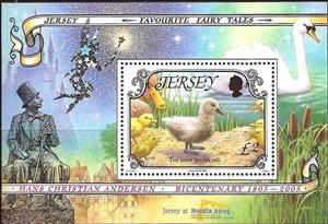 Souvenir Sheet, Ugly Duckling, Jersey,  , Fairy Tales, Philatelic Exhibitions
