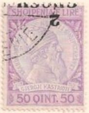 Skanderbeg issue overprinted with Turkish Value