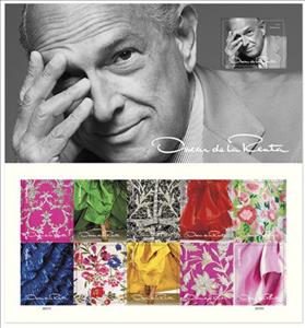 Mini Sheet, Oscar de la Renta - sheet of 11, United States of America,  , Clothing, Famous People, Fashion