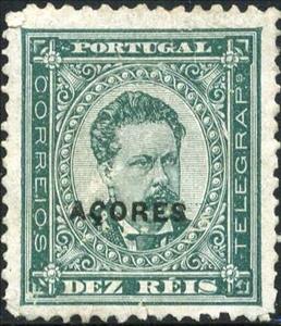 Stamp, King Luis I, Azores,  , Famous People, Heads of State, Kings, Men, Royalty