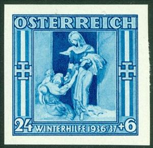 Stamp, Holy Elisabeth donating bread, Austria,  