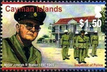 Stamp, Major Joseph R. Watler 1890-1965 (Inspector of police), Cayman Islands,  