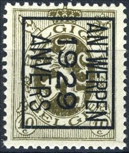 Stamp, Precancel on Heraldic Lion type b 1, Belgium,  , Coats of Arms, Heraldic Animals, Лев