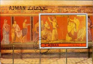 Souvenir Sheet, Dionysos and Ariadne, Ajman,  , Art