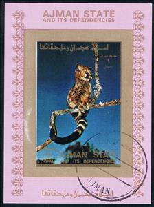 Souvenir Sheet, Animal, Ajman,  , Animals (Fauna), Mammals