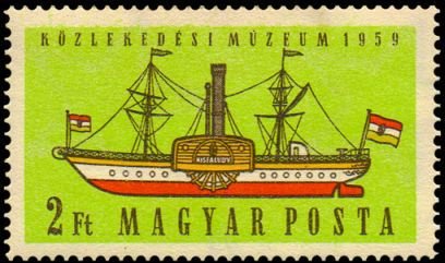 First lake Balaton paddlesteamer "Kisfaludy"