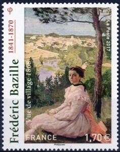Stamp, Frédéric Bazille (1841-1870), France,  , Famous People, Painters, Paintings