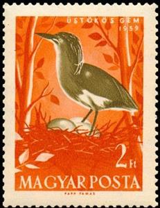 Stamp, Squacco Heron (Ardeola ralloides), Hungary,  , Birds, Animals (Fauna), Herons