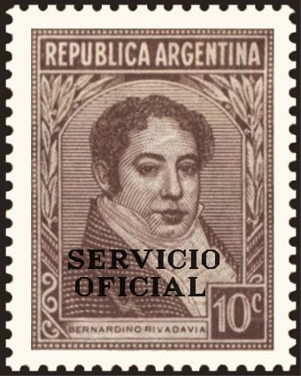 Bernardino Rivadavia (1780-1845), ovpt.