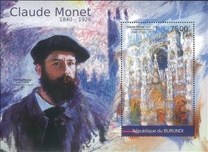 Souvenir Sheet, Cathedral of the Rouen, Burundi,  , Paintings
