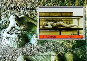 Souvenir Sheet, Plaster impression of a woman, Ajman,  