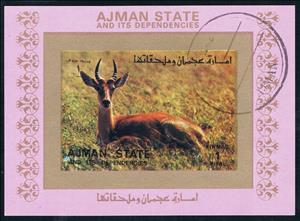 Souvenir Sheet, Antilope, Ajman,  , Animals (Fauna), Antelopes, Mammals