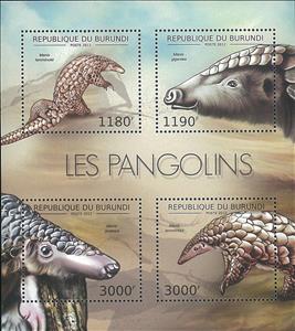 Mini Sheet, Pangolines, Burundi,  , Animals (Fauna), Mammals