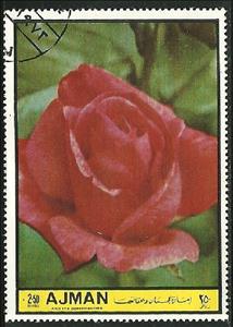 Stamp, Charlotte Elizabeth, Ajman,  , Flowers, Roses