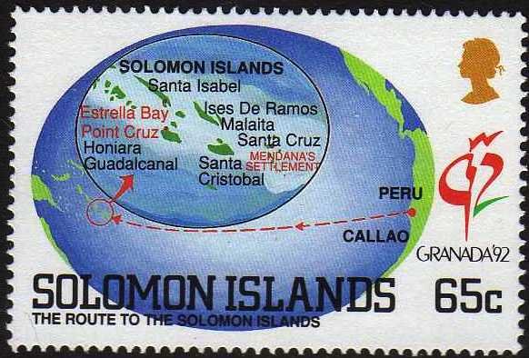 map of Mendana's voyage