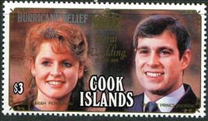 Stamp, Royal Couple Prince Andrew & Sara Fergusson, Cook Islands,  , Royalty, Weddings