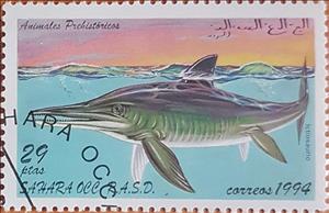 Stamp, Ictiosaurio, Cinderellas,  , Dinosaurs, Prehistorical Animals