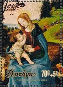 Stamp, Virgin and Child by Joos Van Cleve, Penrhyn,  , Art, Christmas, Painters, Paintings