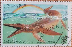 Stamp, Cronosaurus, Cinderellas,  , Dinosaurs, Prehistorical Animals