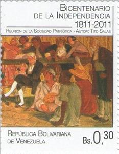 Stamp, Independence Bicentennial, Venezuela,  , Paintings