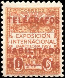 Stamp, Internacional Exposition Barcelona 1929. Sello habilitado, Spain,  , Philatelic Exhibitions