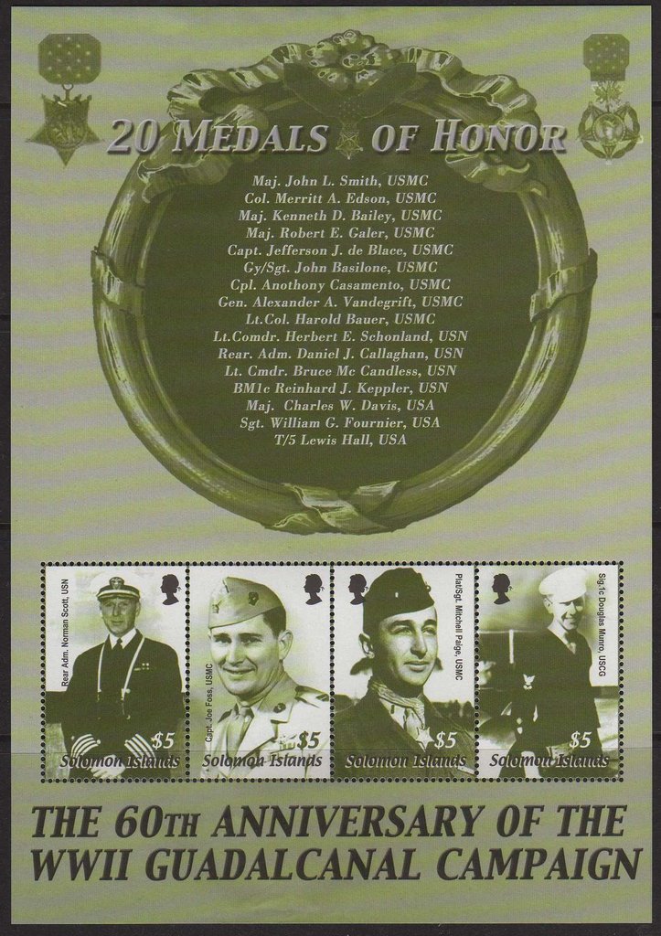 Guadalcanal Anniversary minisheet